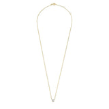 Gold-Tone Solitaire Crystal Pendant Necklace