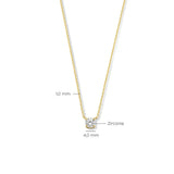 Gold-Tone Solitaire Crystal Pendant Necklace