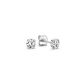 Gold-Tone Round Crystal Stud Earrings