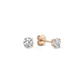 Gold-Tone Round Crystal Stud Earrings