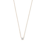 Gold-Tone Solitaire Crystal Pendant Necklace