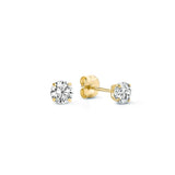 Gold-Tone Round Crystal Stud Earrings