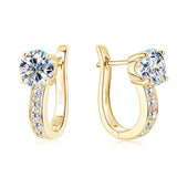 Silver-Tone Crystal Hoop Earrings