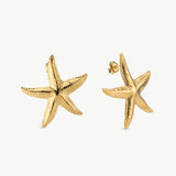 Gold Starfish Stud Earrings